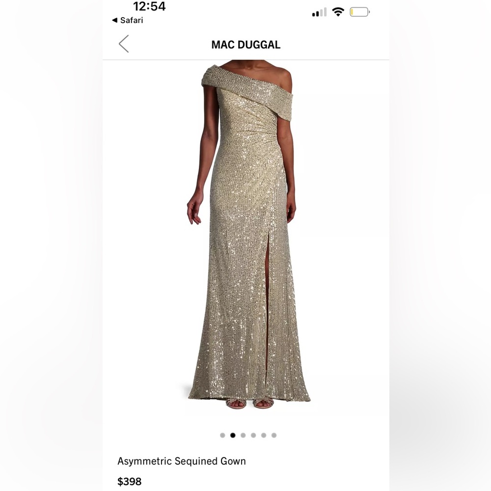 Macduggal asymmetrical sequin gown